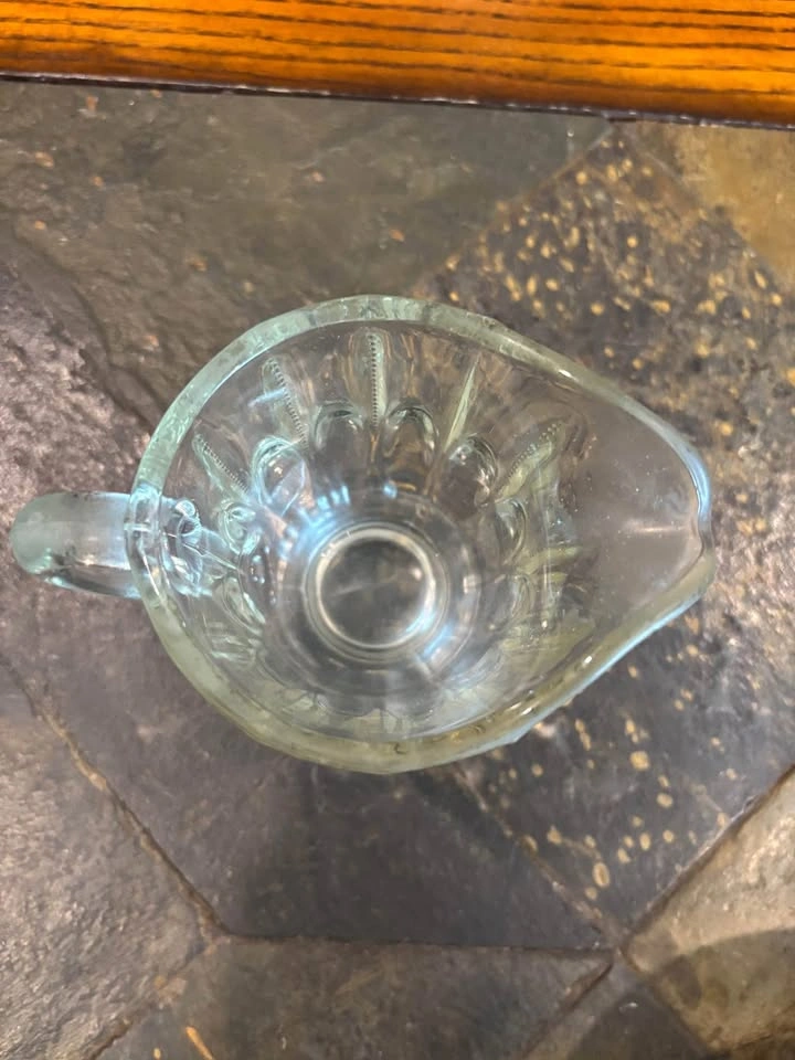 Depression Heavy Clear Glass Syrup/Creamer Pitcher Vintage - photo 2
