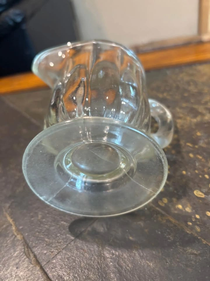 Depression Heavy Clear Glass Syrup/Creamer Pitcher Vintage - photo 4