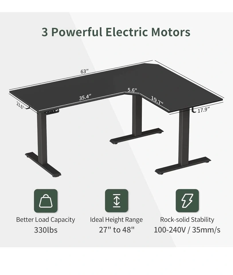 FEZIBO L-Shaped Electric Standing Desk - 63 Inch - photo 4