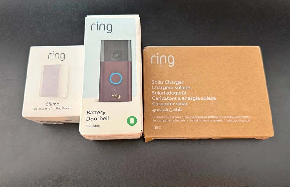 Ring Doorbell Set (Doorbell, Solar Charger, Chime) - 2024