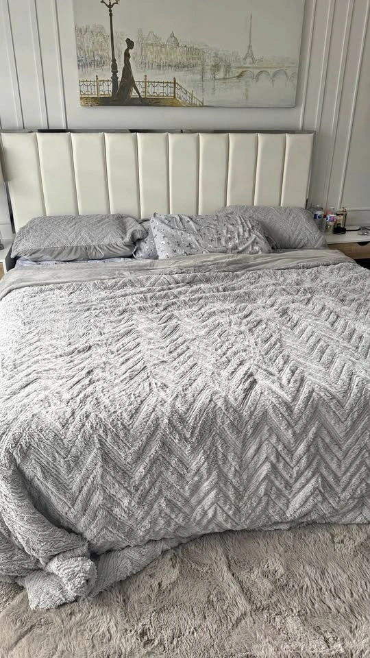 White King Size Bed with Mattress