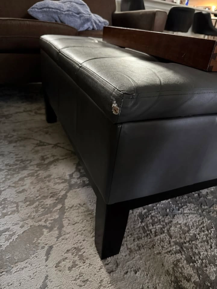 Grey Storage Ottoman - photo 2