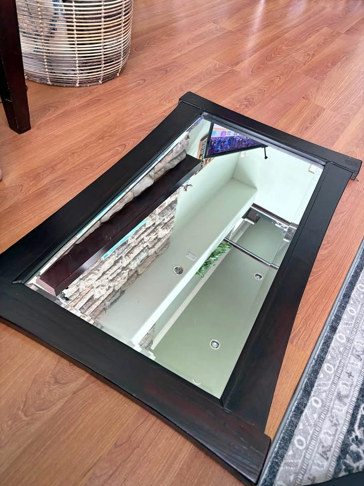 Dark brown frame mirror