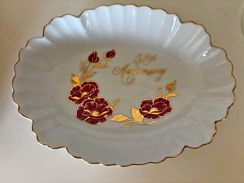Vintage 40th Anniversary Georgian Fine China Plate