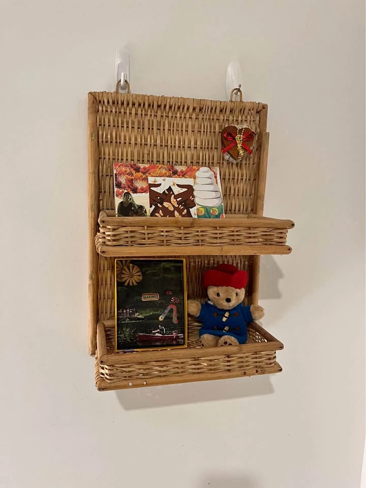 Cute wicker wall shelf