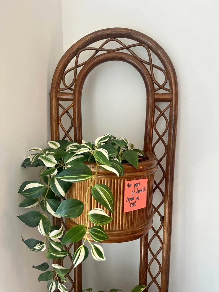 Boho Rattan 3-Tier Plant Stand