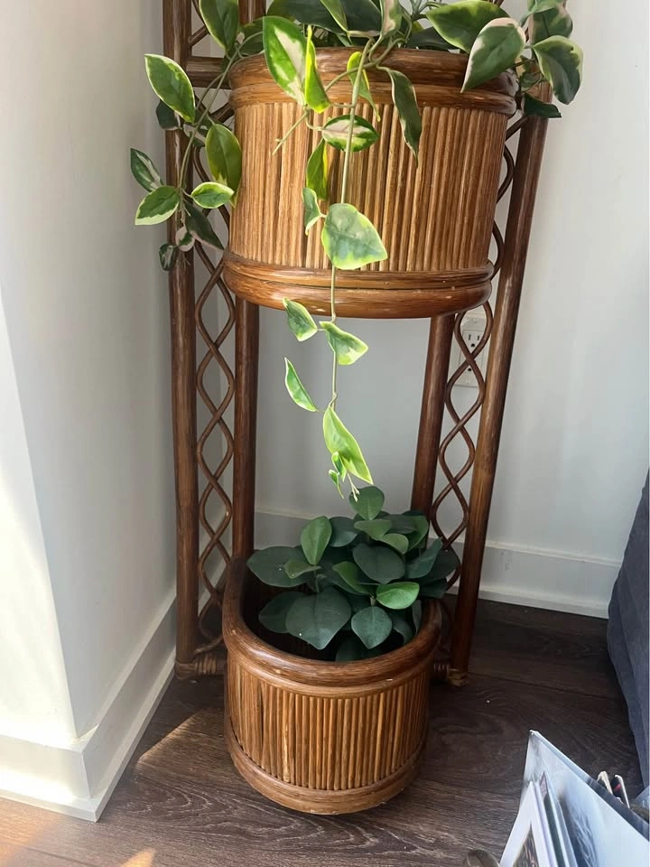 Boho Rattan 3-Tier Plant Stand - photo 2