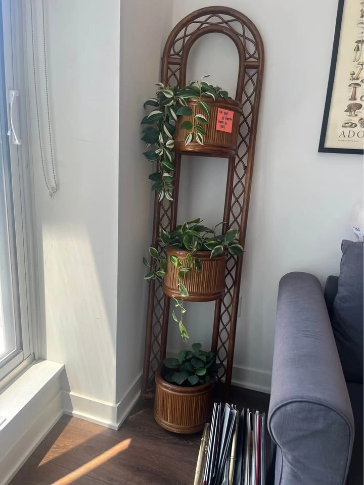 Boho Rattan 3-Tier Plant Stand - photo 3
