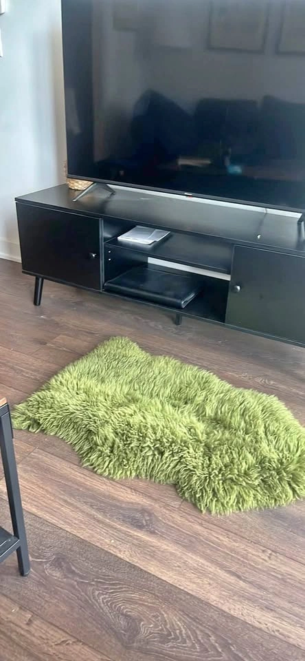 Green Faux Sheep Skin Rug