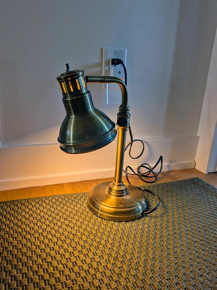 Vintage-Style Industrial Brass Desk Lamp