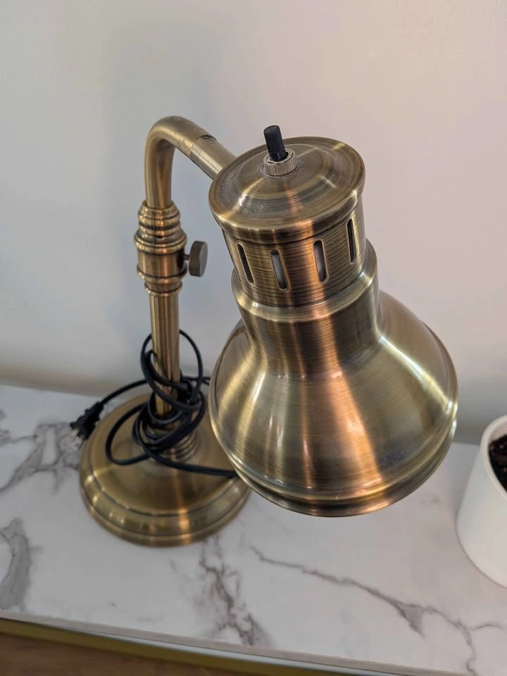 Vintage-Style Industrial Brass Desk Lamp - photo 3