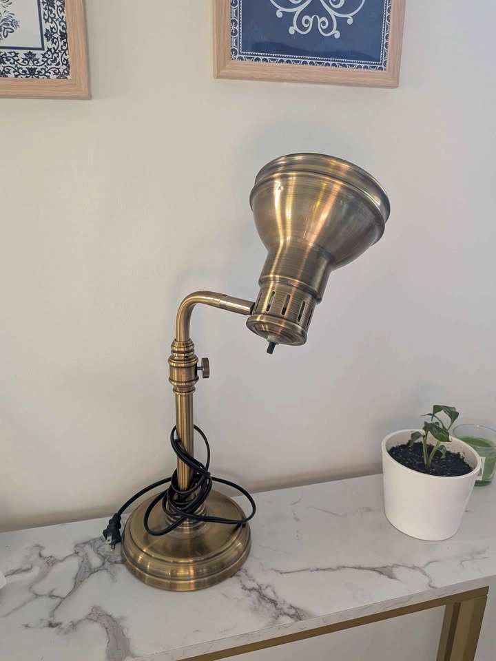 Vintage-Style Industrial Brass Desk Lamp - photo 4