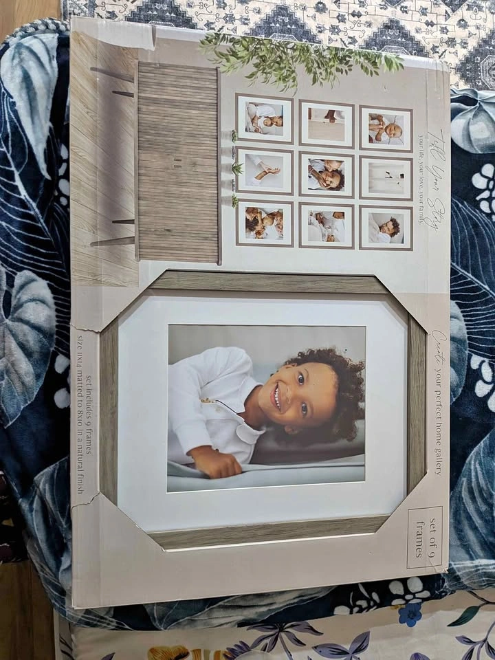 9-Piece Gallery Wall Frame Set (11x14 Matted to 8x10) - Natural