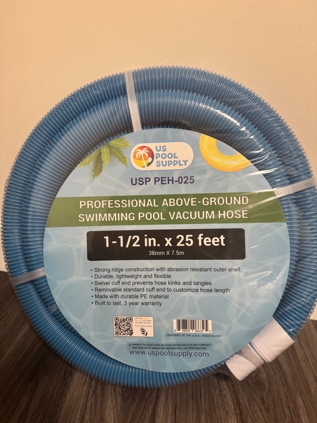 Professional Pool Vacuum Hose – 1.5” × 25 ft