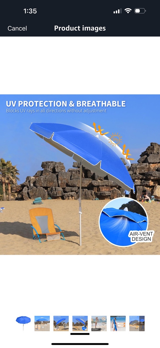 Premium FisQueen 8-Foot Beach Umbrella — Brand New - photo 4