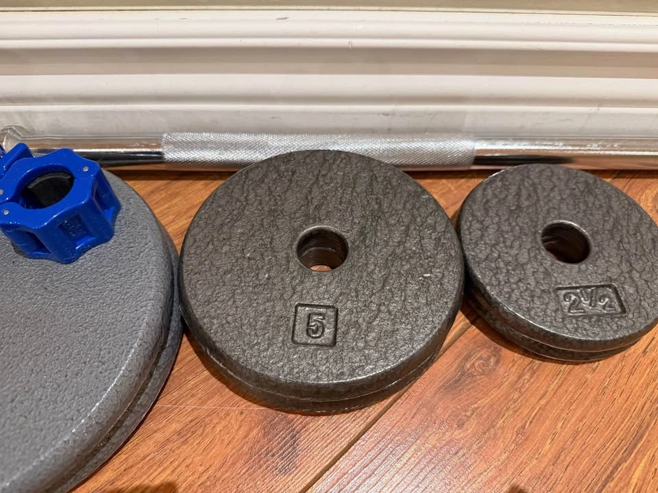 1” Chrome Barbell with Weight Plates - photo 3