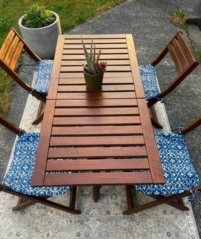 IKEA ÄPPLARÖ Patio Set – 4 Folding Chairs + Gateleg Table - photo 2