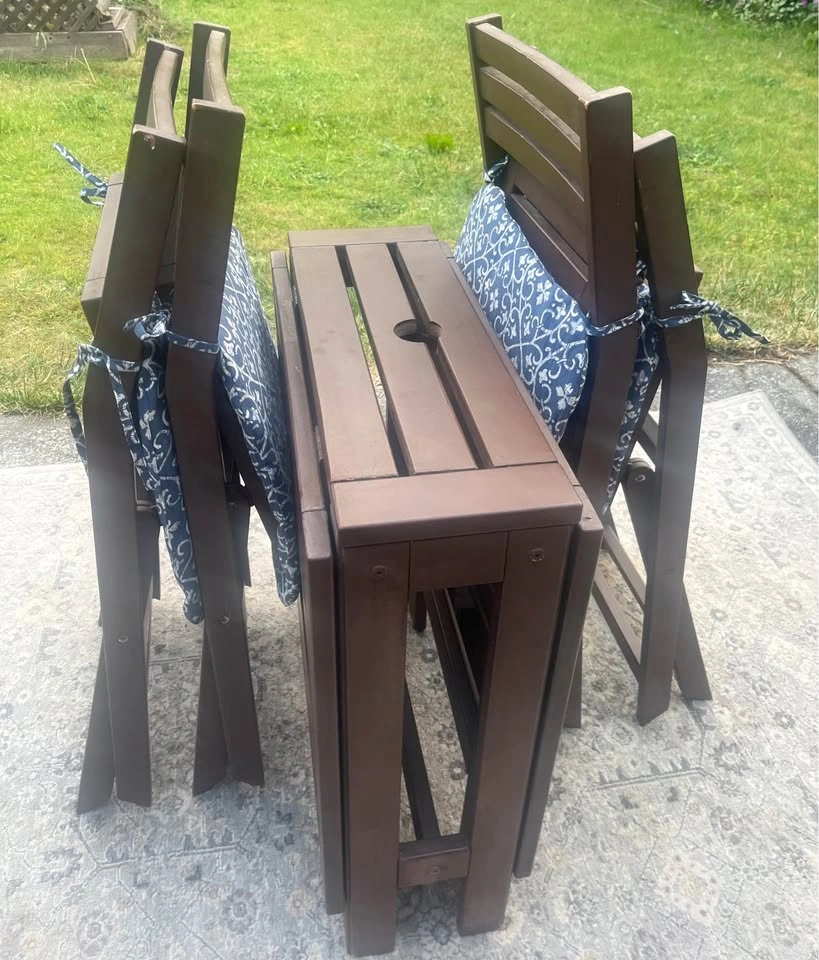 IKEA ÄPPLARÖ Patio Set – 4 Folding Chairs + Gateleg Table - photo 4