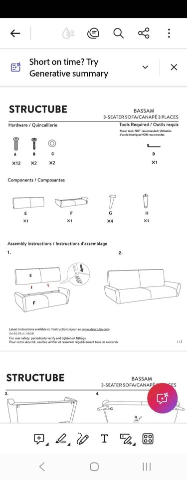 Structube BASSAM 3 Seater Sofa - Dark Grey - photo 5