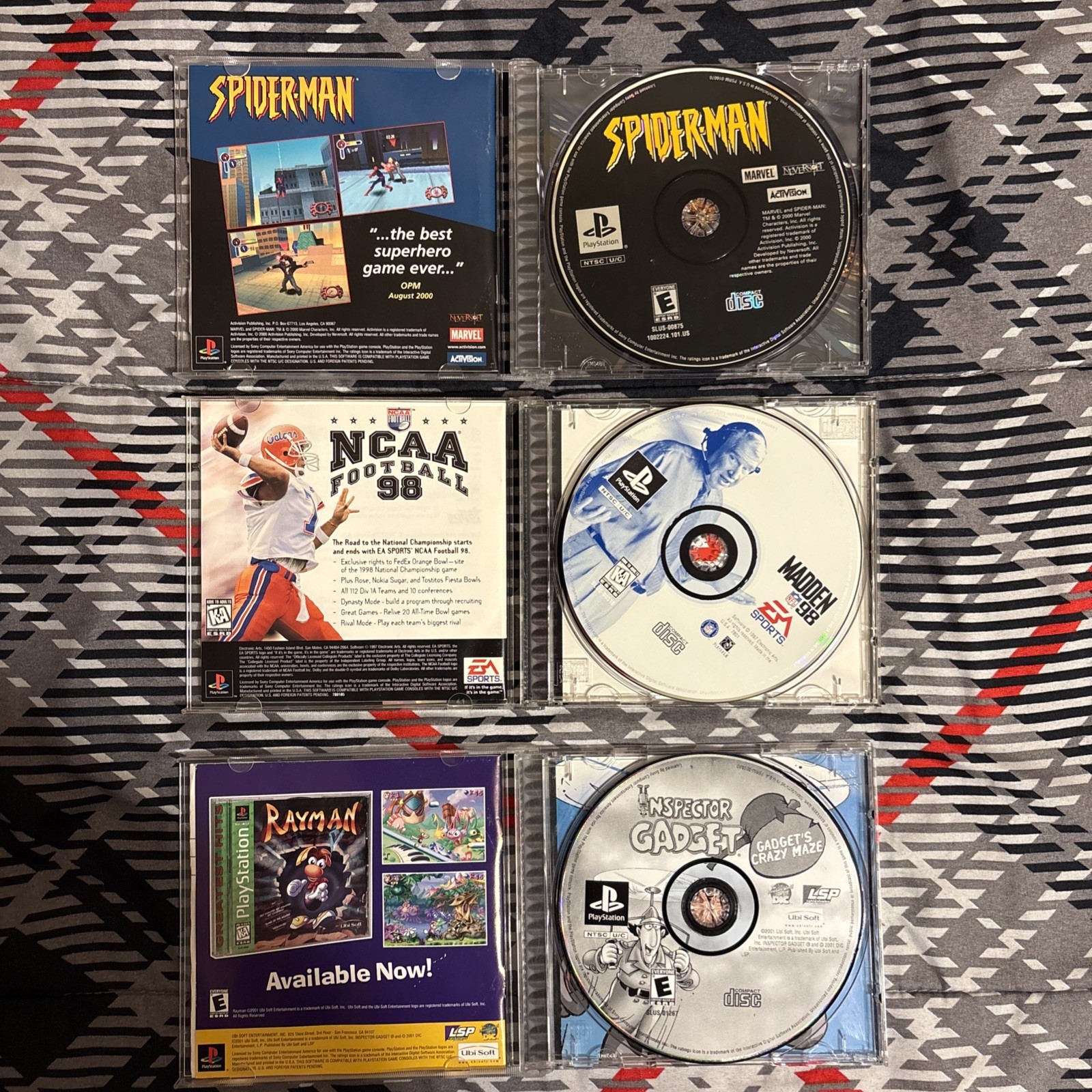 Lot Of 3 PS1 Games Spider-Man, Madden 98, & Inspector Gadget - photo 3