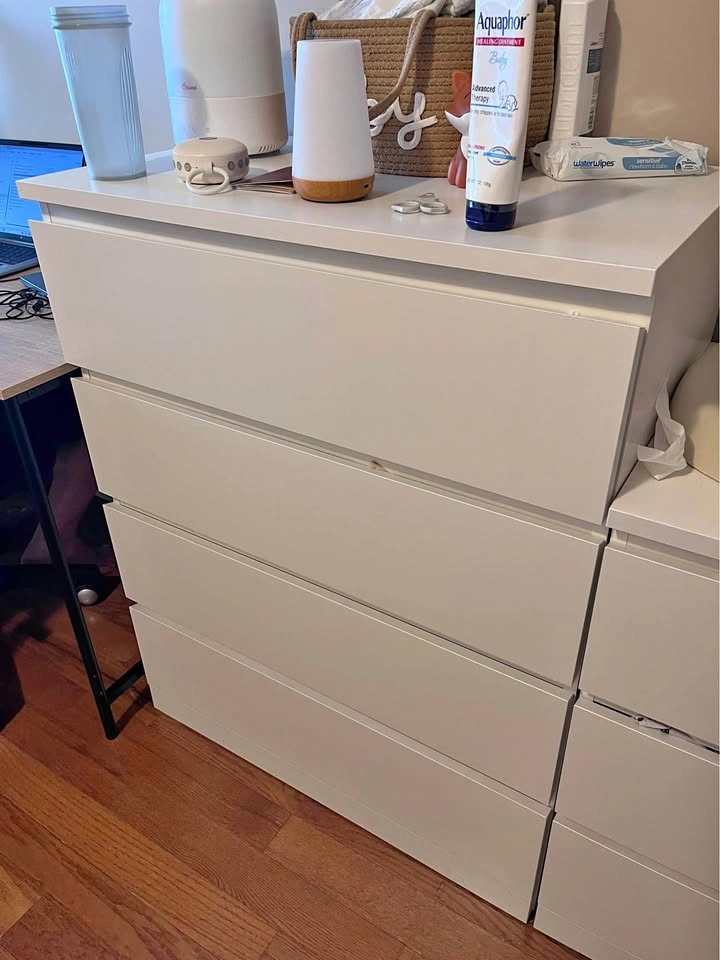 IKEA MALM 4-Drawer Dresser - White - Great Condition