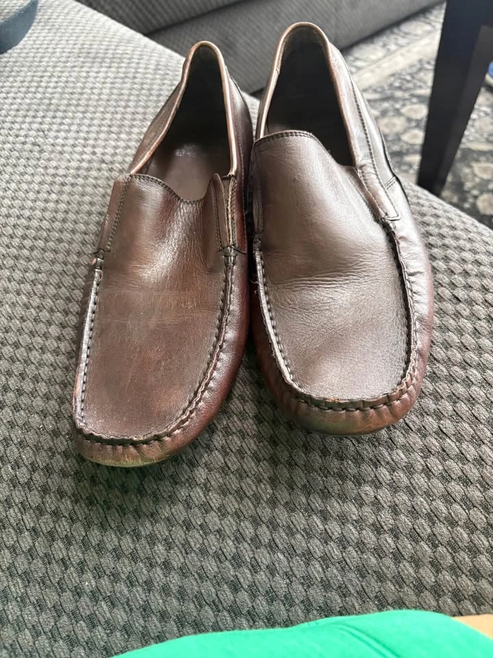 Men's Brown Leather Loafers Size 11 - photo 2