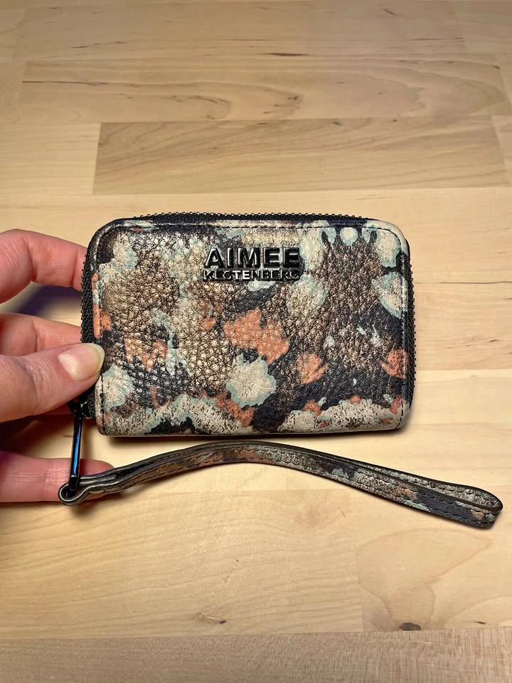 Aimee Kestenberg Floral Metallic Zip Around Wallet