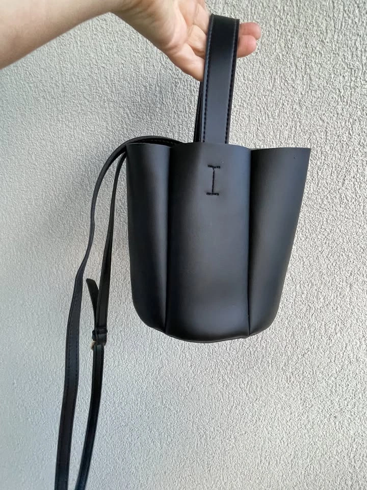 Black Mini Bucket Bag Crossbody Adjustable Strap - photo 2