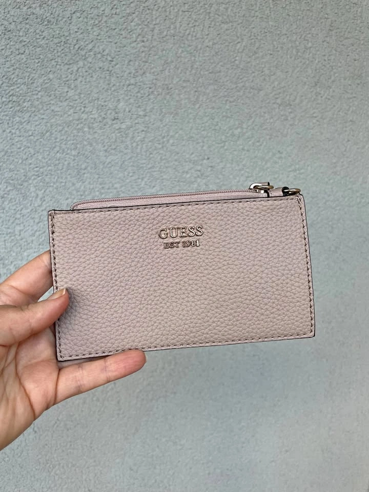 GUESS Beige taupe Wristlet Zip Pouch Wallet Clutch