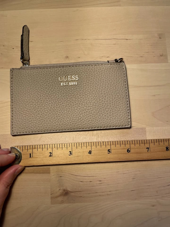 GUESS Beige taupe Wristlet Zip Pouch Wallet Clutch - photo 2