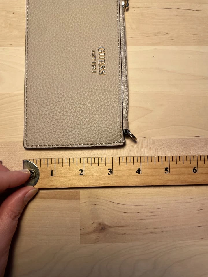 GUESS Beige taupe Wristlet Zip Pouch Wallet Clutch - photo 3