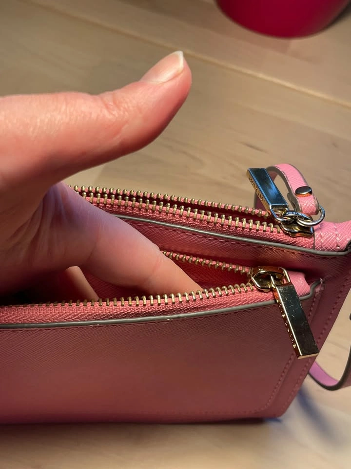 Love & Lore Pink Saffiano Wristlet Pouch Gold Hardware - photo 5