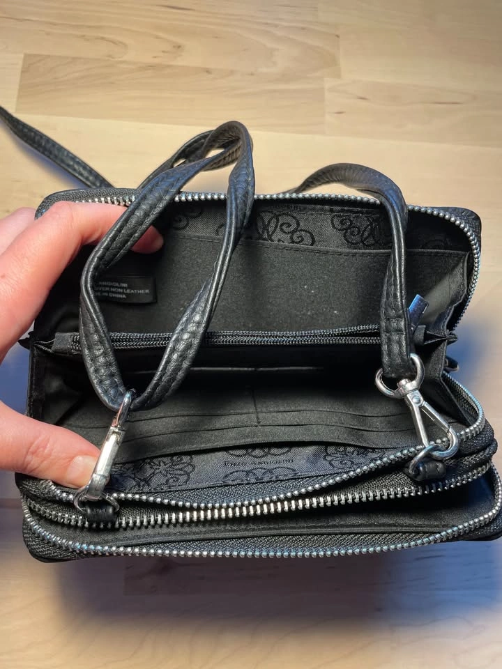 Enzo Angiolini Black Wallet Crossbody Double Zip Organizer Bag - photo 3