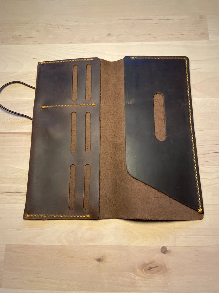 Genuine Leather Document Holder Wallet Handmade Brown Organizer - photo 2