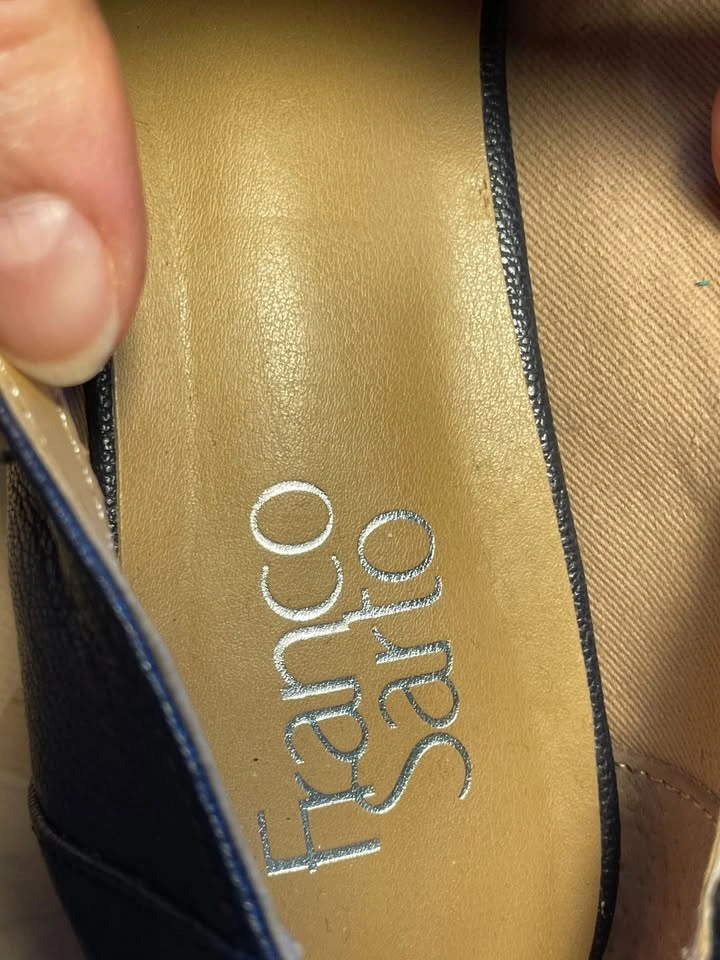 Franco Sarto Navy Blue Leather Pointed Toe Flats - US 7.5 - photo 5