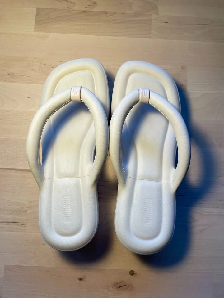 US 7 Melissa Platform Flip Flop Sandals White Green EUR 38 - photo 3