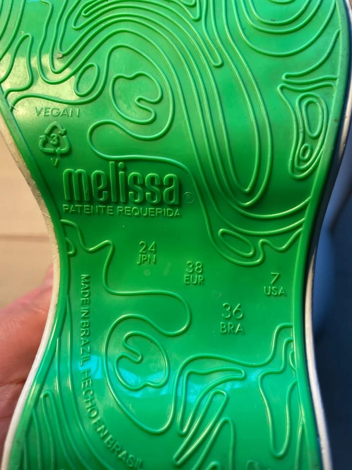 US 7 Melissa Platform Flip Flop Sandals White Green EUR 38 - photo 5