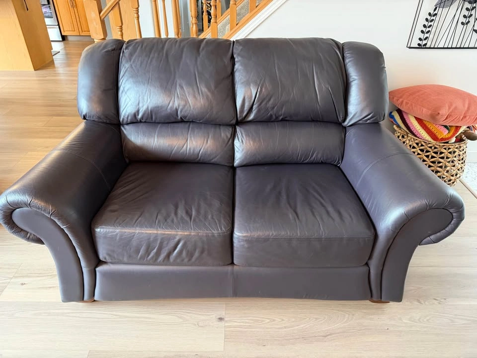 Elran Dark Leather Sofa & Loveseat Set - photo 2