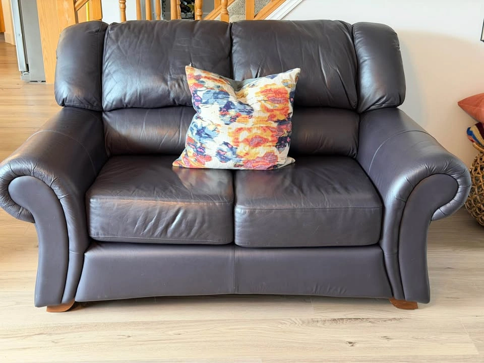 Elran Dark Leather Sofa & Loveseat Set - photo 4
