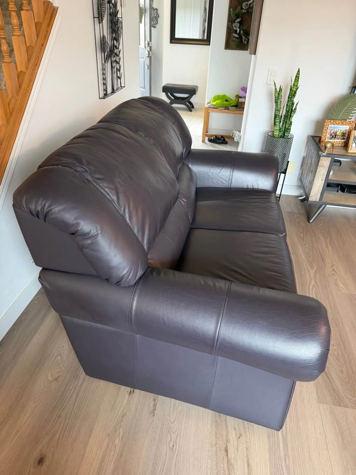 Elran Dark Leather Sofa & Loveseat Set - photo 5