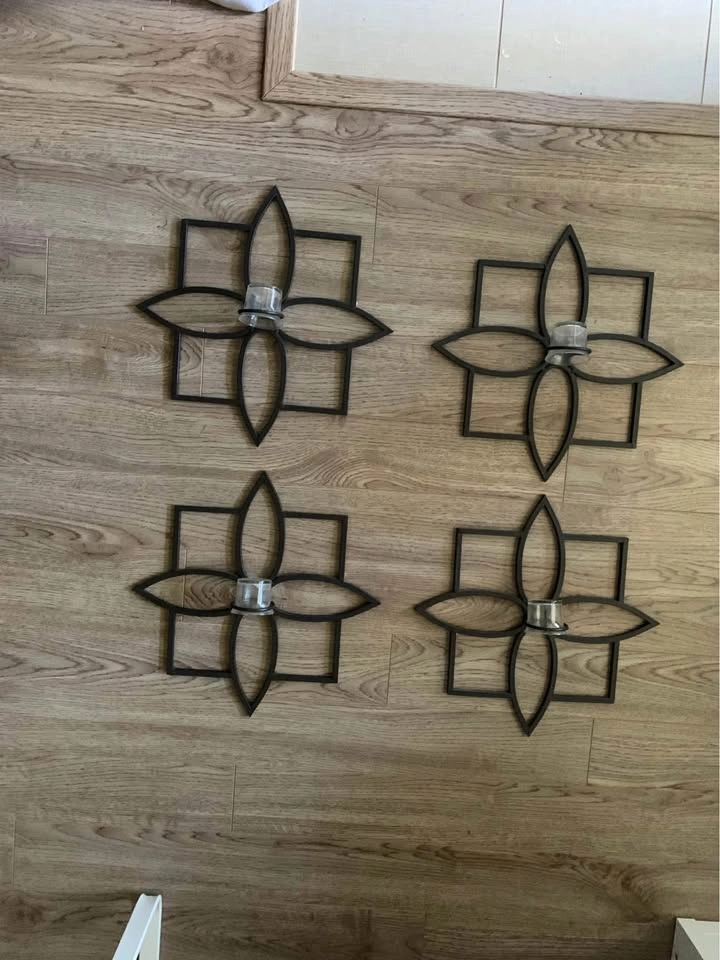 Decorative 4-Piece Wall Mount Candle Holder Set - photo 4