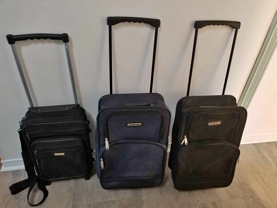 3 Small Wheeled Suitcases