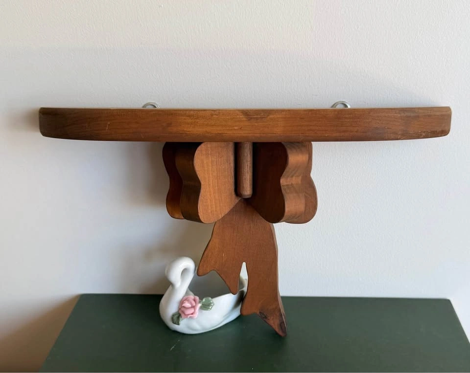 Vintage Wooden Bow Wall Shelf - photo 3
