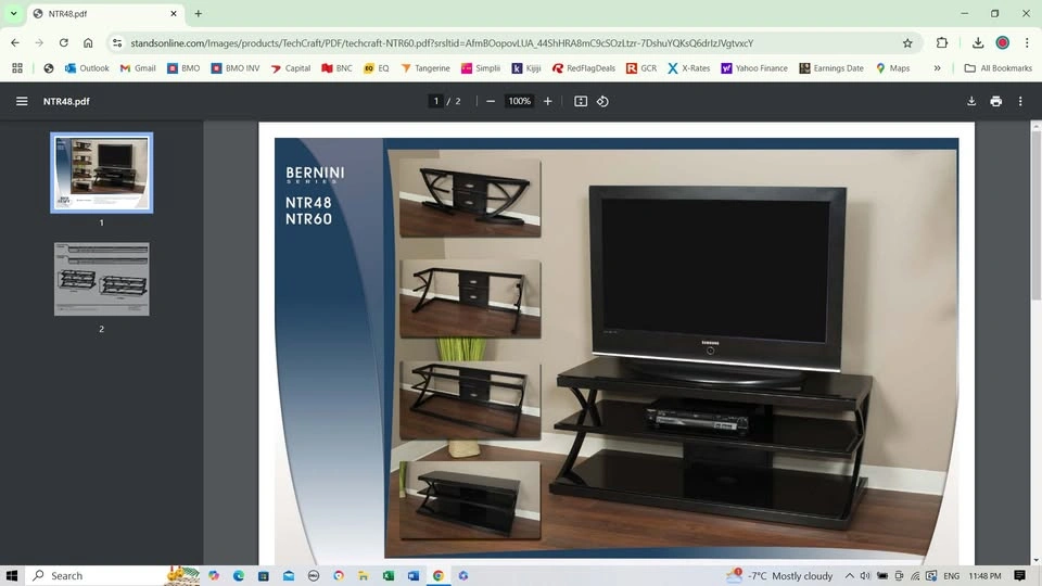 Black Steel TV Stand with Tempered Glass - photo 3