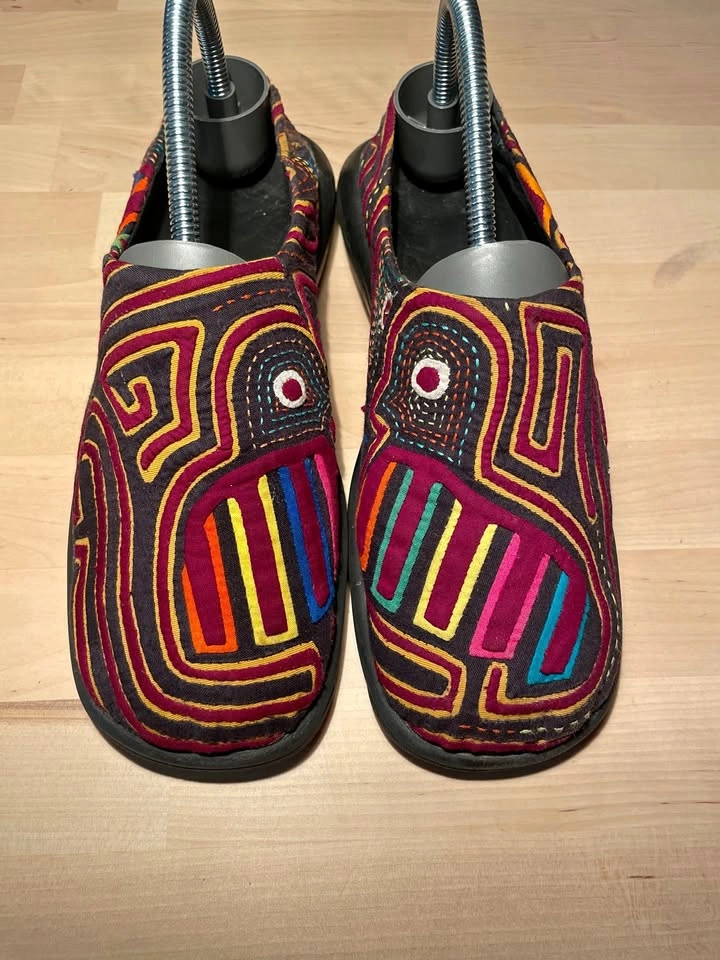Handmade Mola Shoes, Cotton Clogs, Size US 6