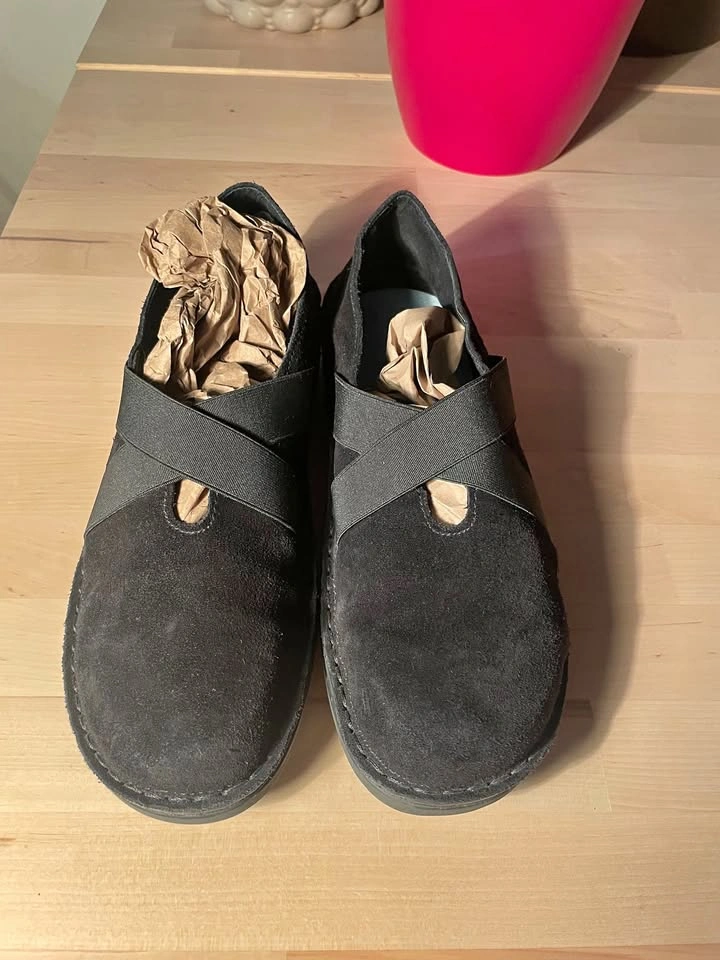 Naot Belgium Black Suede Slip-On Shoes, Size 41