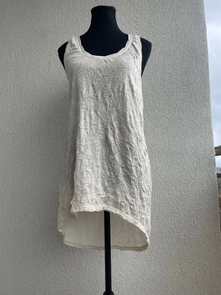 Free People Asymmetrical Tank Top Boho Metallic Thread S - photo 2