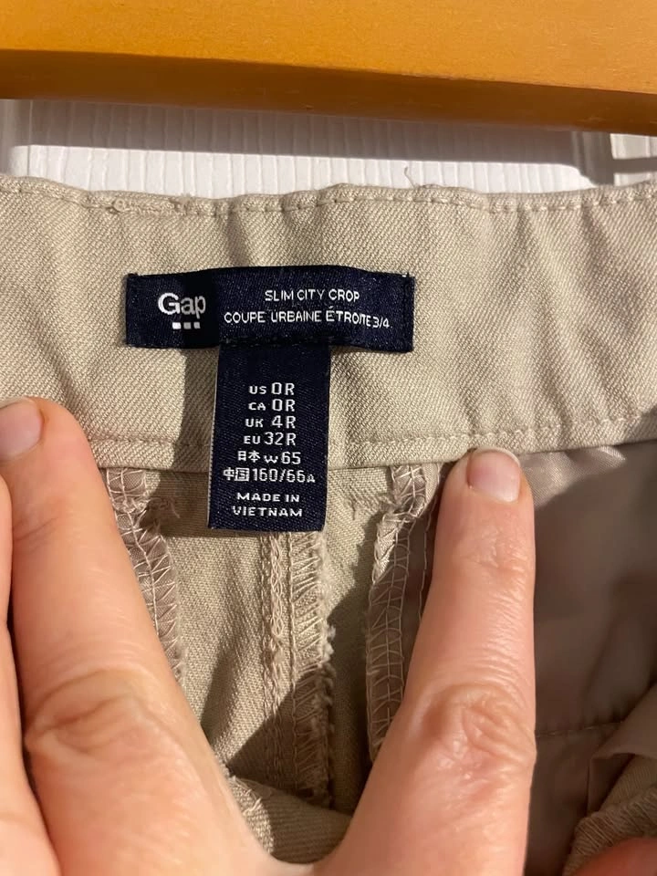 GAP Slim City Crop Cotton Pants, Size 0R, Tailored Ankle Work Ca - photo 3