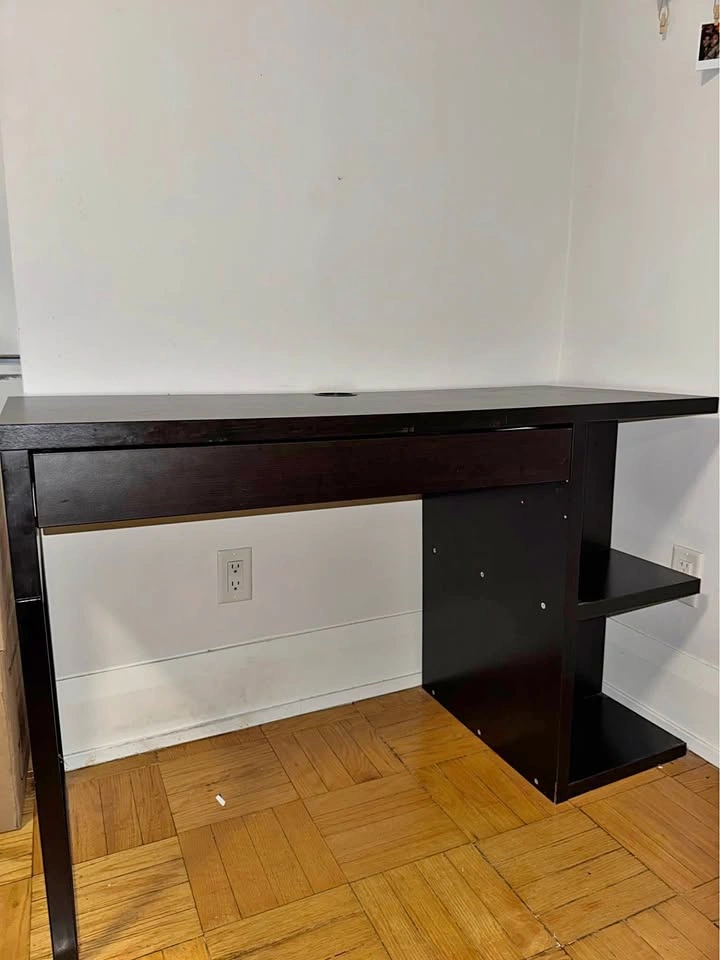 Move out sale - Black office desk with drawer and shelves