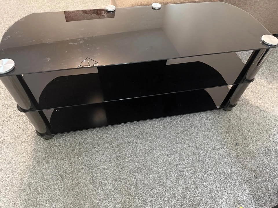 Sonax Black Glass TV Stand - photo 3